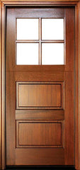 WDMA 36x80 Door (3ft by 6ft8in) Exterior Swing Mahogany Craftsman 2 Panel Horizontal 4 Lite Square Single Door Dutch Door 1