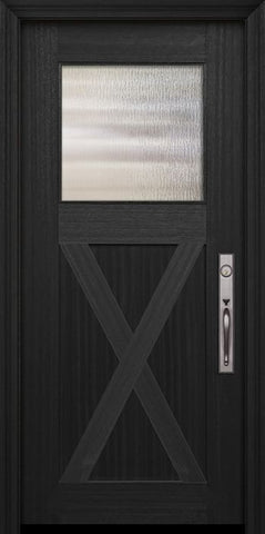 WDMA 36x80 Door (3ft by 6ft8in) Exterior Mahogany 36in x 80in Craftsman 1 Lite X Panel DoorCraft Door 2