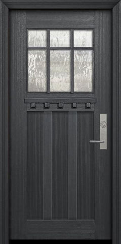 WDMA 36x80 Door (3ft by 6ft8in) Exterior Mahogany 36in x 80in Craftsman Marginal 6 Lite SDL 3 Panel Door 2