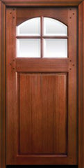 WDMA 36x80 Door (3ft by 6ft8in) Exterior Mahogany 36in x 80in Bungalow 4 Lite SDL 1 Panel Door 2
