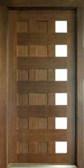 WDMA 36x80 Door (3ft by 6ft8in) Exterior Swing Mahogany Milan 12 Panel 6 Lite Single Door Left 1