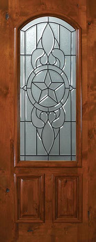 WDMA 36x80 Door (3ft by 6ft8in) Exterior Knotty Alder 36in x 80in Brazos Arch Lite Alder Door 1