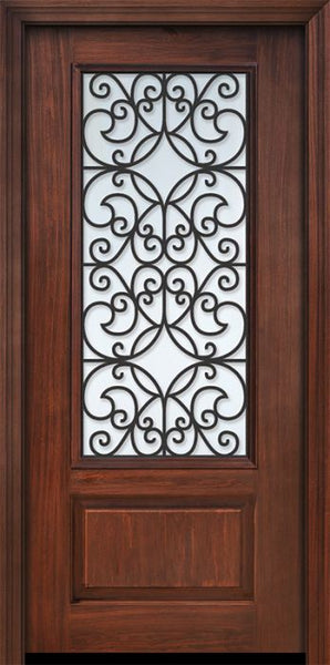 WDMA 36x80 Door (3ft by 6ft8in) Exterior Cherry Pro 80in 1 Panel 3/4 Lite Florence Door 1