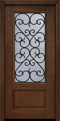 WDMA 36x80 Door (3ft by 6ft8in) Exterior Cherry Pro 80in 1 Panel 3/4 Lite Palermo Door 1