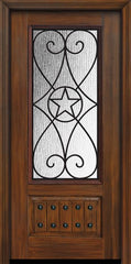 WDMA 36x80 Door (3ft by 6ft8in) Exterior Cherry Pro 80in 1 Panel 3/4 Lite Austin Door 1