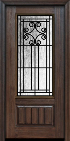 WDMA 36x80 Door (3ft by 6ft8in) Exterior Cherry Pro 80in 1 Panel 3/4 Lite Novara Door 1