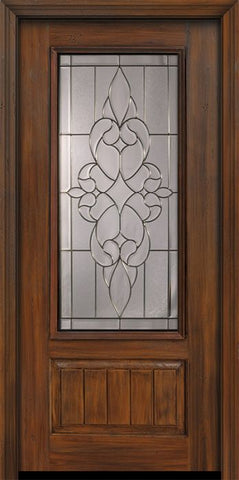 WDMA 36x80 Door (3ft by 6ft8in) Exterior Cherry Pro 80in 1 Panel 3/4 Lite Courtlandt Door 1