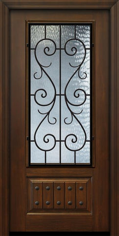 WDMA 36x80 Door (3ft by 6ft8in) Exterior Cherry Pro 80in 1 Panel 3/4 Lite St. Charles Door 1
