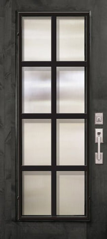 WDMA 36x80 Door (3ft by 6ft8in) Exterior Knotty Alder 36in x 80in Full Lite Minimal Steel Grille Estancia Alder Door 1