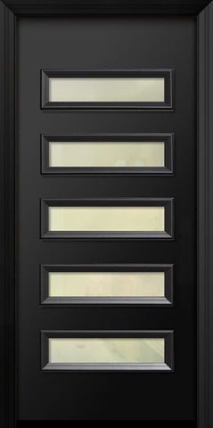 WDMA 36x80 Door (3ft by 6ft8in) Exterior 80in ThermaPlus Steel Beverly Contemporary Door w/Textured Glass 1