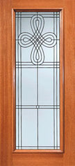 WDMA 36x84 Door (3ft by 7ft) Exterior Mahogany Celtic Design Beveled Glass Front Door Triple Glazed Glass Option 1