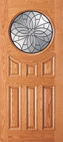 WDMA 36x84 Door (3ft by 7ft) Exterior Mahogany House Wood 6 Panel Moulding Circle Modern Single Door 1