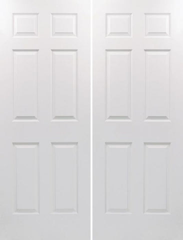 WDMA 36x96 Door (3ft by 8ft) Interior Swing Woodgrain 96in Colonist Hollow Core Textured Double Door|1-3/8in Thick 1