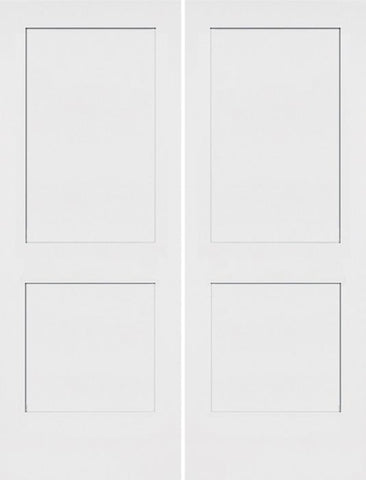 WDMA 36x96 Door (3ft by 8ft) Interior Barn Smooth 96in Monroe 2 Panel Shaker Solid Core Double Door|1-3/8in Thick 1