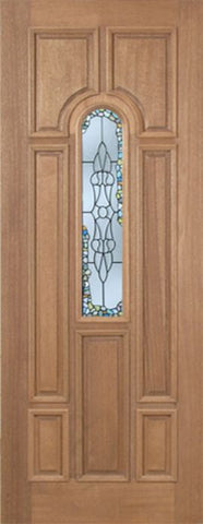 WDMA 36x96 Door (3ft by 8ft) Exterior Mahogany Revis Single Door w/ Tiffany Glass - 8ft Tall 1
