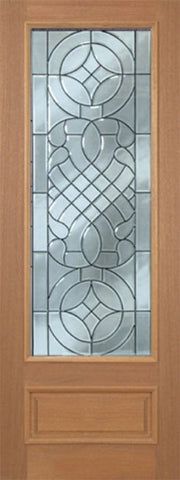 WDMA 36x96 Door (3ft by 8ft) Exterior Mahogany Livingston Single Door w/ D Glass - 8ft Tall 1