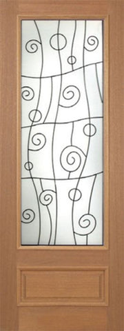 WDMA 36x96 Door (3ft by 8ft) Exterior Mahogany Roma Single Door w/ RM Glass - 8ft Tall 1