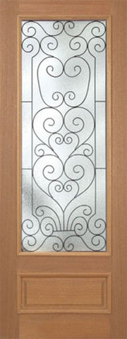 WDMA 36x96 Door (3ft by 8ft) Exterior Mahogany Roma Single Door w/ SM Glass - 8ft Tall 1