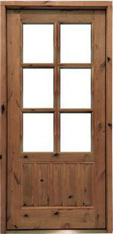 WDMA 36x96 Door (3ft by 8ft) Exterior Swing Knotty Alder Oconee TDL 6 Lite Single Door 1