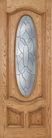 WDMA 36x96 Door (3ft by 8ft) Exterior Oak Dally Single Door w/ BO Glass - 8ft Tall 1