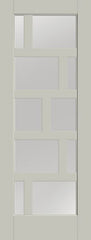 WDMA 36x96 Door (3ft by 8ft) Exterior Smooth Contemporary Asymmetrical 10 Lite 8ft0in Full Lite Flush-Glazed Fiberglass Single Door 1