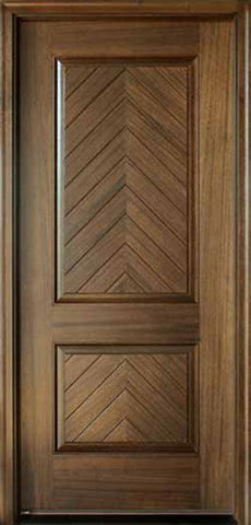 WDMA 36x96 Door (3ft by 8ft) Exterior Swing Mahogany Manchester Solid Panel Square Single Door 1