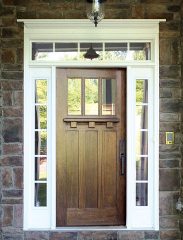 WDMA 36x96 Door (3ft by 8ft) Exterior Swing Mahogany Tuscany 3 Lite Single Door 2