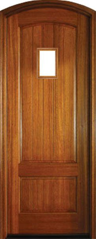 WDMA 36x96 Door (3ft by 8ft) Exterior Swing Mahogany or Knotty Alder Briarcliff Single Door/Arch Top w Speakeasy 1