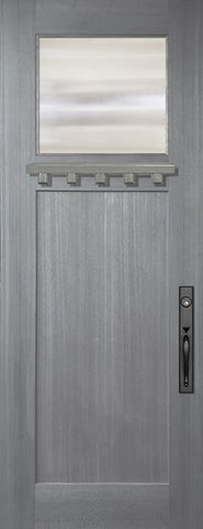 WDMA 36x96 Door (3ft by 8ft) Exterior Mahogany 36in x 96in Craftsman 1 Lite 1 Panel Door 1