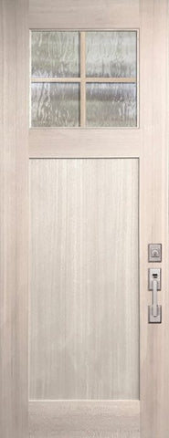 WDMA 36x96 Door (3ft by 8ft) Exterior Mahogany 36in x 96in Craftsman 4 Lite SDL 1 Panel Door 1