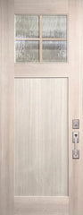 WDMA 36x96 Door (3ft by 8ft) Exterior Mahogany 36in x 96in Craftsman 4 Lite SDL 1 Panel Door 1