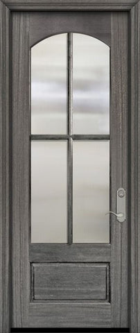 WDMA 36x96 Door (3ft by 8ft) Exterior Mahogany 36in x 96in 3/4 Lite Arch 4 Lite SDL DoorCraft Door 2