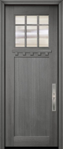 WDMA 36x96 Door (3ft by 8ft) Exterior Mahogany 36in x 96in Craftsman Marginal 6 Lite SDL 1 Panel Door 2