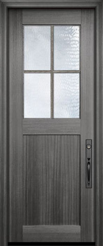 WDMA 36x96 Door (3ft by 8ft) Exterior Mahogany 36in x 96in Craftsman Tall 4 Lite SDL 1 Panel Door 2