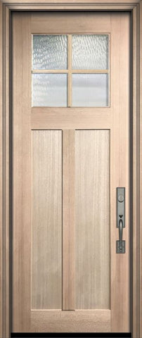 WDMA 36x96 Door (3ft by 8ft) Exterior Mahogany 36in x 96in Craftsman 4 Lite SDL 2 Panel Door 2