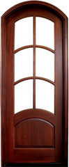 WDMA 36x96 Door (3ft by 8ft) Exterior Swing Mahogany Aberdeen TDL 6 Lite Single Door/Arch Top 1