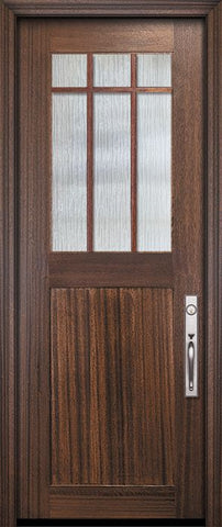WDMA 36x96 Door (3ft by 8ft) Exterior Mahogany 36in x 96in Craftsman Tall Marginal 6 Lite SDL 1 Panel Door 2
