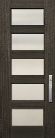 WDMA 36x96 Door (3ft by 8ft) Exterior Mahogany 36in x 96in 5 lite TDL Continental DoorCraft Door w/Textured Glass 1