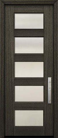 WDMA 36x96 Door (3ft by 8ft) Exterior Mahogany 36in x 96in 5 lite TDL Continental DoorCraft Door w/Textured Glass 2