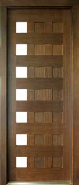 WDMA 36x96 Door (3ft by 8ft) Exterior Swing Mahogany Milan 14 Panel 7 Lite Single Door Right 1