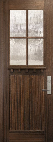 WDMA 36x96 Door (3ft by 8ft) Exterior Mahogany 36in x 96in Craftsman Tall 4 Lite SDL 2 Panel Door 1