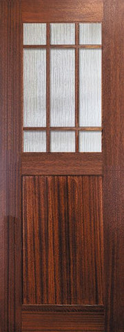 WDMA 36x96 Door (3ft by 8ft) Exterior Mahogany 36in x 96in Craftsman Tall Marginal 9 Lite SDL 1 Panel Door 1
