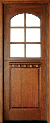 WDMA 36x96 Door (3ft by 8ft) Exterior Swing Mahogany Craftsman 1 Panel 6 Lite Arched Single Door Dutch Door 1