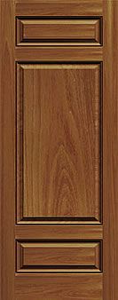 WDMA 36x96 Door (3ft by 8ft) Exterior Oak 3 Panel 8ft 2 Panel Square Top - WS Fiberglass Single Door HVHZ Impact 1