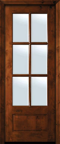 WDMA 36x96 Door (3ft by 8ft) Exterior Knotty Alder 36in x 96in 6 Lite TDL Estancia Alder Door w/Bevel IG 2