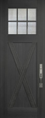 WDMA 36x96 Door (3ft by 8ft) Exterior Mahogany 36in x 96in Craftsman 6-Lite SDL X Panel Door 1