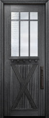 WDMA 36x96 Door (3ft by 8ft) Exterior Mahogany 36in x 96in Craftsman Tall Marginal 6 Lite SDL X Panel Door 2