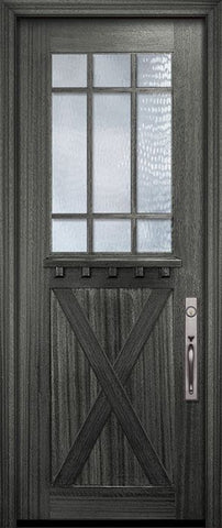 WDMA 36x96 Door (3ft by 8ft) Exterior Mahogany 36in x 96in Craftsman Tall Marginal 9 Lite SDL X Panel Door 2