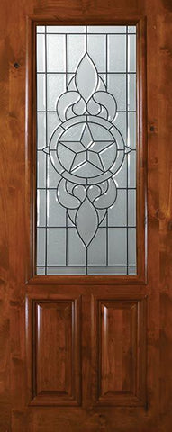 WDMA 36x96 Door (3ft by 8ft) Exterior Knotty Alder 36in x 96in 2/3 Lite Brazos Alder Door 1
