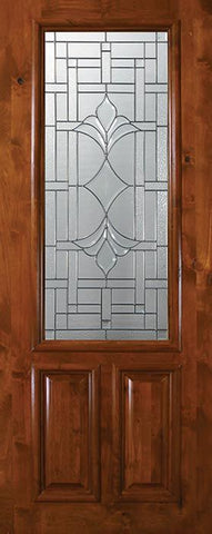 WDMA 36x96 Door (3ft by 8ft) Exterior Knotty Alder 36in x 96in 2/3 Lite Marsala Alder Door 1